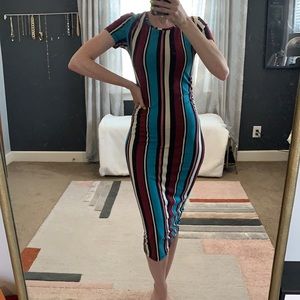Hiatus striped bodycon dress size small